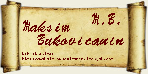 Maksim Bukovičanin vizit kartica